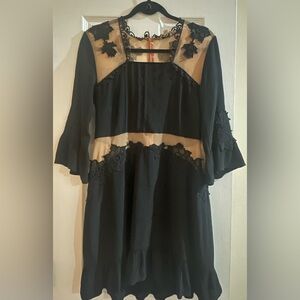 For Love And Lemons Black and Cream Lace Dress